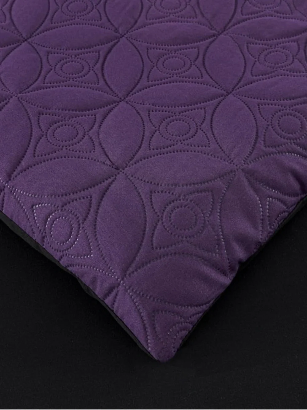 Modern Geometric Black, Purple & Gray Queen 3 piece Comforter Set